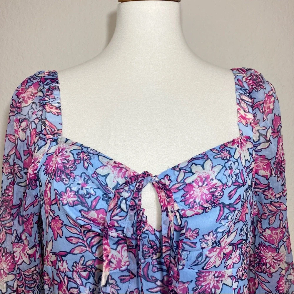 NWT FRENCH CONNECTION Women’s Hallie Peplum Smocked Back Halter Top Size Large - Picture 4 of 16